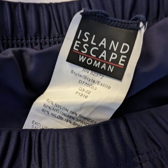 Island Escape's plus size swim shorts, navy blue Size 22W - Picture 7 of 9